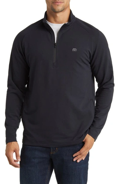 Travis Mathew Valiant Quarter Zip Pullover In Black