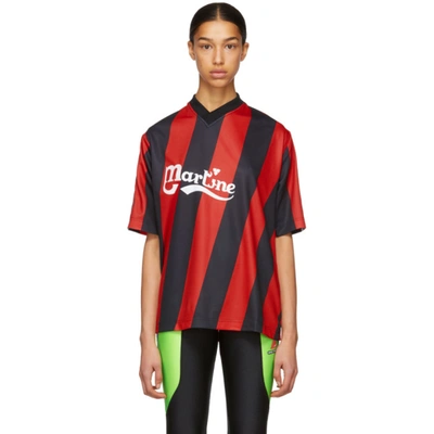 Martine Rose Red & Black Twist Football T-shirt