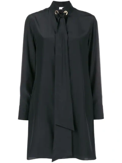 Chloé Tie Neck Shift Dress In Black