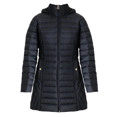 Michael Kors Hooded Down Packable Jacket Coat With Removable Hood In Black