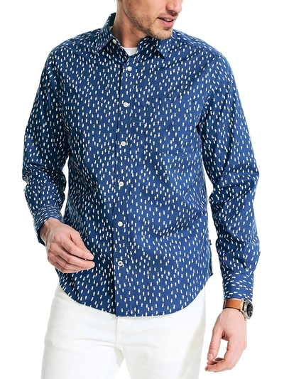 Nautica Mens Print Classic Fit Button-down Shirt In Multi