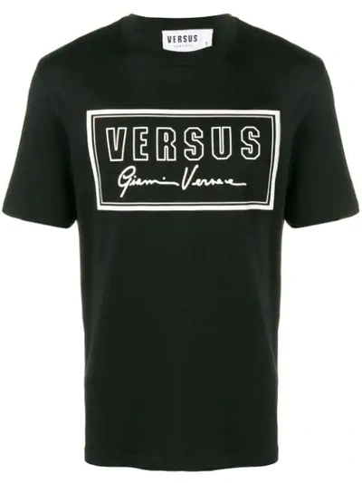 Versus Logo Stamp T-shirt In Black