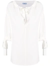 Prada Bow-tied Fitted Blouse - White