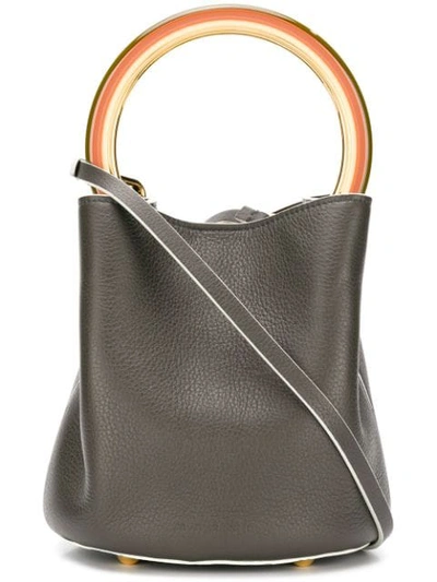 Marni Pannier Round Top Handle Tote In Green