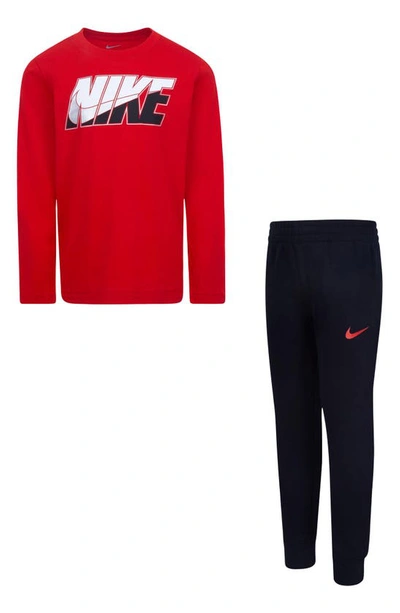 Nike Kids' Futura Block Logo Fleece Set In Black