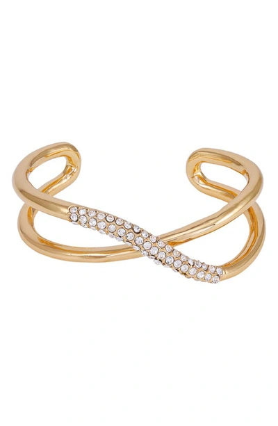 Vince Camuto Crystal Twist Cuff Bracelet In Gold