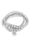 Vince Camuto Crystal Set Of 3 Stretch Bracelets In Silver