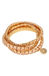 Vince Camuto Crystal Set Of 3 Stretch Bracelets In Gold/ Orange