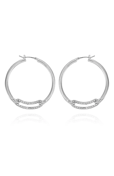 Vince Camuto Crystal Hoop Earrings In Silver