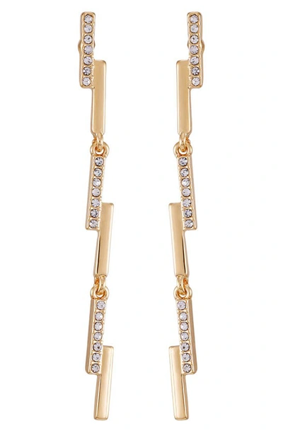 Vince Camuto Cryatal Linear Drop Earrings In Gold