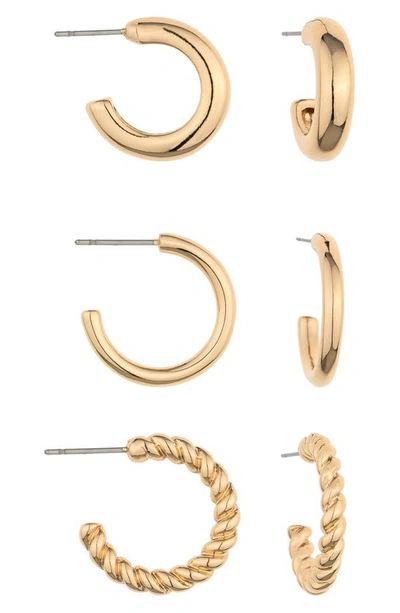 Ettika Set Of 3 Hoop Earrings In Gold