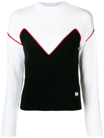 Msgm Colour-block Sweater - White