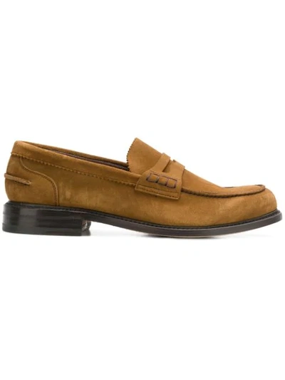 Berwick Shoes Penny Loafers In Brown
