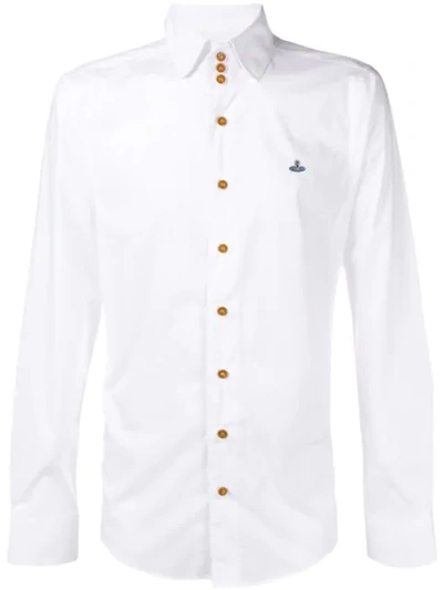 Vivienne Westwood Logo Slim Fit Shirt In White