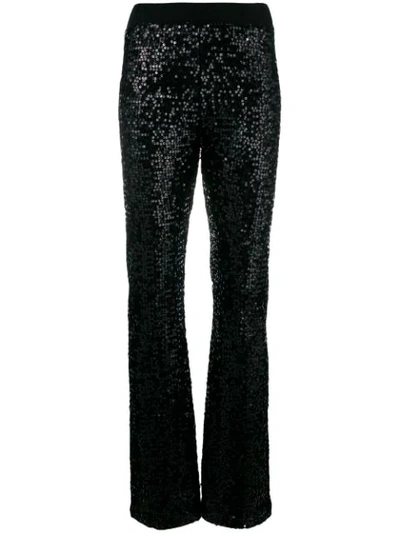 P.a.r.o.s.h . Sequin Bootcut Trousers - Black