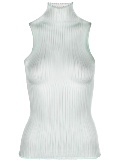 Aisling Camps High-neck Ribbed Tank Top In Blue