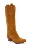 Jeffrey Campbell Rancher Knee High Western Boot In Camel Nubuck