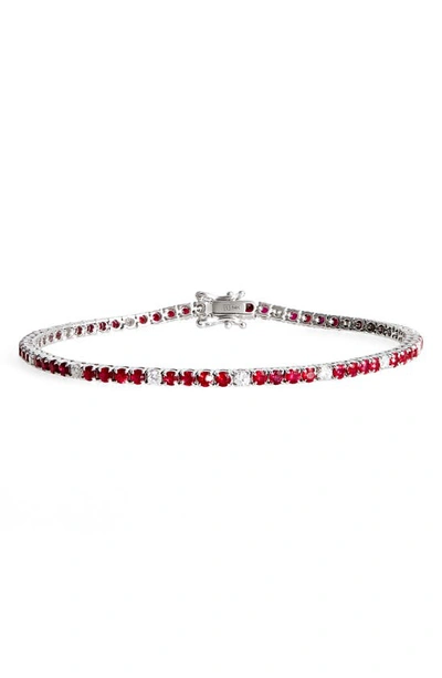 Valani Atelier Ruby & Diamond Tennis Bracelet In White Gold/ Ruby/ Diamond