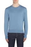 Tom Ford Sea Island Cotton Crewneck Sweater In Denim  Blue