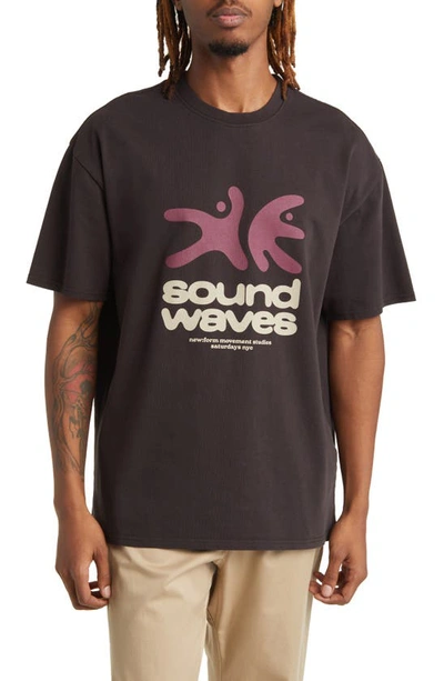 Saturdays Surf Nyc Sound Waves Cotton Graphic T-shirt In Ganache