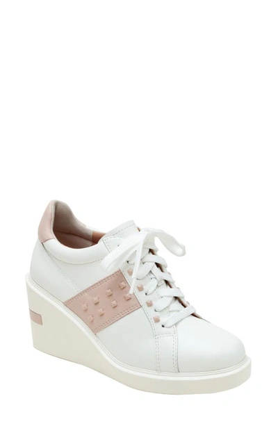 Linea Paolo Katia Wedge Sneaker In Eggshell/ Nude