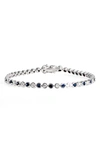 Valani Atelier Sapphire & Diamond Tennis Bracelet In White Gold/ Sapphire/ Diamond