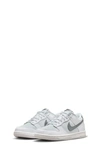 Nike Kids' Dunk Low Basketball Sneaker In White/smoke Grey/pure Platinum