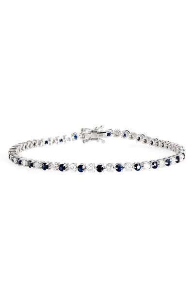 Valani Atelier Sapphire & Diamond Tennis Bracelet In White Gold/ Sapphire/ Diamond