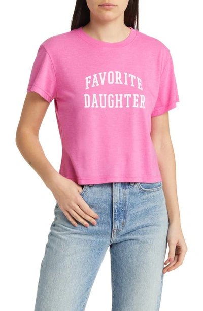 Favorite Daughter Collegiate Crop Graphic Tee In Deep Rose