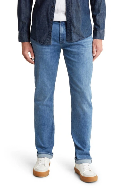 7 For All Mankind The Straight Luxe Performance Jeans In Cascade Blue