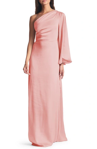 Sachin & Babi Keely One-shoulder Gown In Rouge