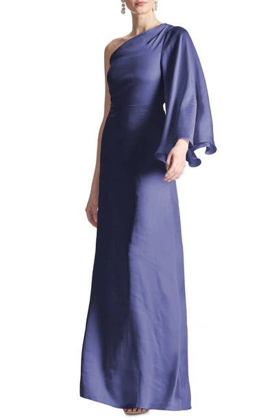 Sachin & Babi Keely One-shoulder Gown In Deep Cobalt