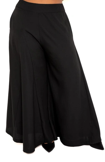 Buxom Couture High Waist Palazzo Trousers In Black