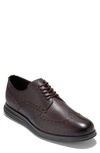 Cole Haan Original Grand Wingtip Derby In Dark Chocolate/ Charcoal