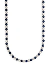 Valani Atelier Sapphire & Diamond Eternity Necklace In White Gold/ Sapphire/ Diamond