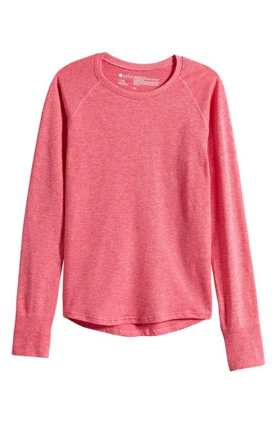 Zella Girl Kids' Tranquil Seamless Long Sleeve Top In Pink Bright