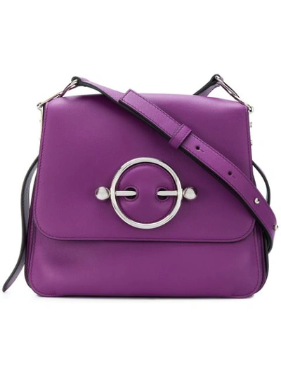 Jw Anderson Disc Leather Shoulder Bag In Viola