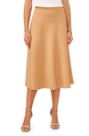 Halogen A-line Crepe Midi Skirt In Pecan