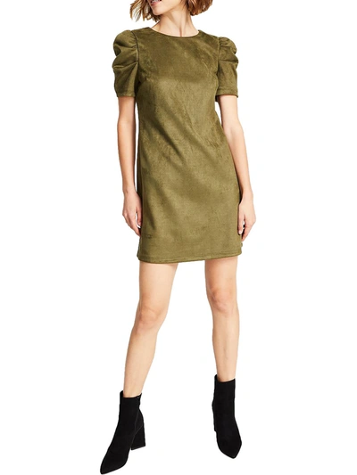 Bar Iii Womens Solid Mini Sheath Dress In Green