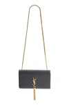 Saint Laurent Medium Kate Leather Shoulder Bag In Nero