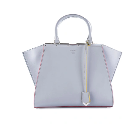 Fendi Women's Leather Handbag Shopping Bag Purse 3jours In Grey
