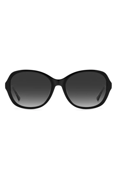 Kate Spade 57mm Yaelfs Oversize Sunglasses In Black/ Grey Shaded