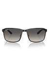 Ray Ban 59mm Square Gradient Sunglasses In Black