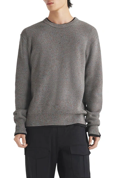 Rag & Bone Dexter Marled Organic Cotton Blend Sweater In Grey