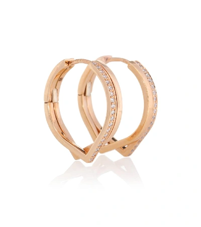 Repossi Antifer Pink Gold And Diamond Earrings