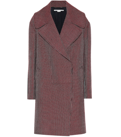 Stella Mccartney Houndstooth Check Wool Coat In Multicolor