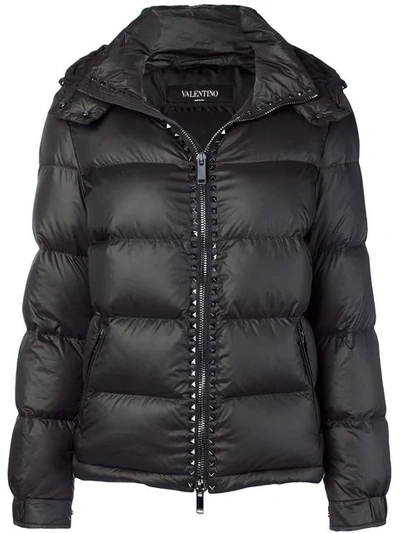 Valentino Down Feather Filled Puff Jacket In Black