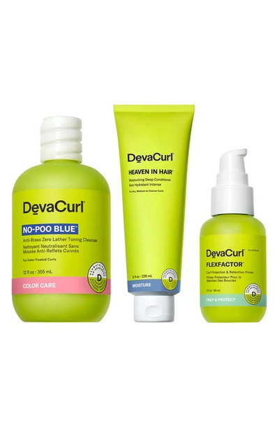 Devacurl Color Care & Protect Kit T Anti-brass Trio For Vibrant Curls (limited Edition) $71 Value In White