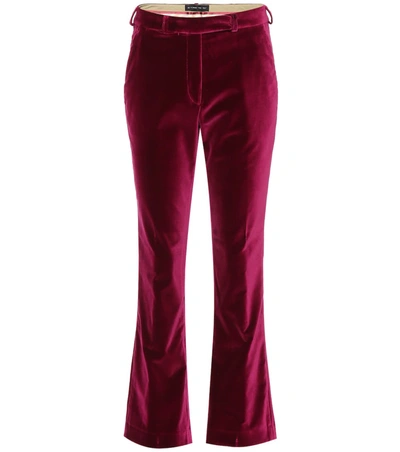 Etro Velvet Pants In Red