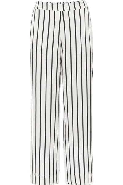Asceno Striped Silk-satin Pajama Pants In White
